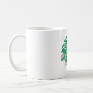 Watercolor Hand-painted Monstera Leaves Coffee Mug