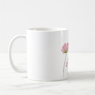 Watercolor Hand-painted Pink Wildflowers  Coffee Mug