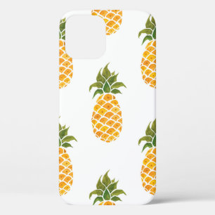 Watercolor hand painted with exotic fruits seamles iPhone 12 case