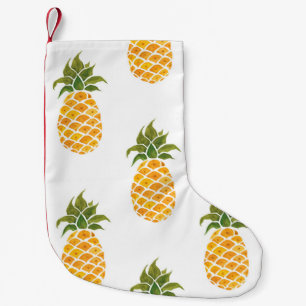 Watercolor hand painted with exotic fruits seamles small christmas stocking