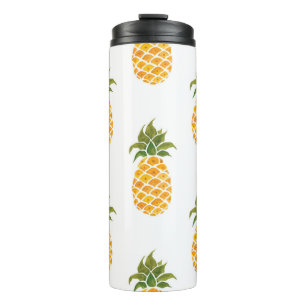 Watercolor hand painted with exotic fruits seamles thermal tumbler