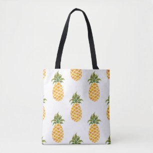 Watercolor hand painted with exotic fruits seamles tote bag