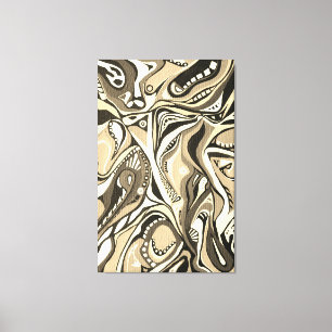 Watercolor Handpainted Modern Retro Artdeco Canvas Print