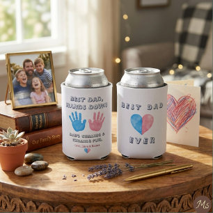 Watercolor Handprint Dads Grilling Chilling Fuel Can Cooler