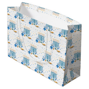 Watercolor Hanukkah Holiday Large Gift Bag