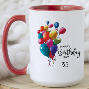 Watercolor Happy Birthday Party Balloons  Mug