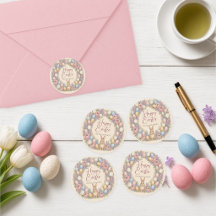 Watercolor Happy Easter Bunny Script Sticker