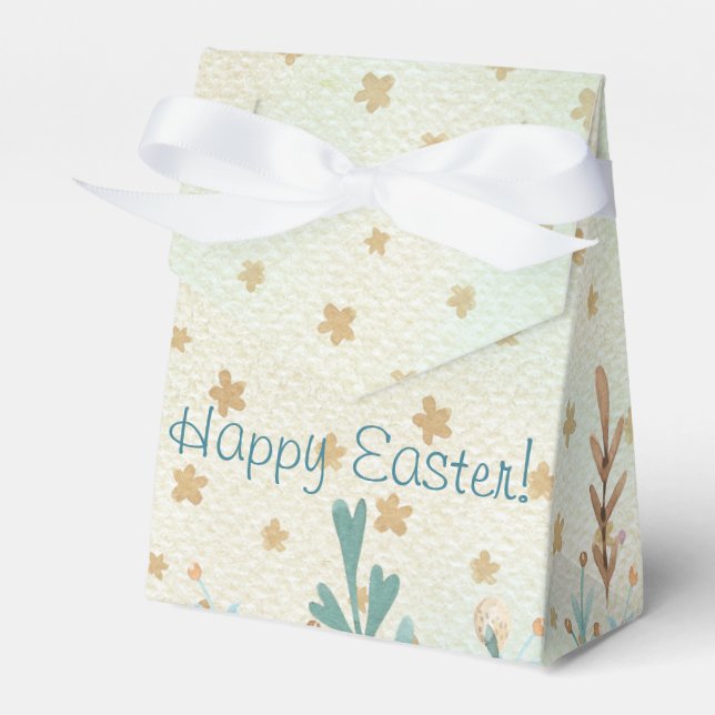Watercolor Happy Easter! Easter Bunny Favour Box (Front Side)