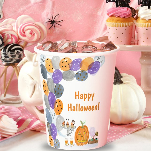 Watercolor Happy Halloween Costume Party Paper Cups (Creator Uploaded)