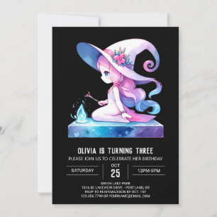 Watercolor Happy Wizard Birthday Invitation