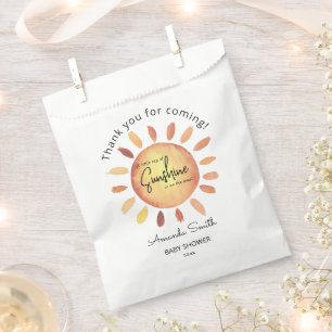 Watercolor Happy Yellow Sun Thank You Baby Shower Favour Bags