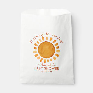Watercolor Happy Yellow Sun Thank You Baby Shower Favour Bags