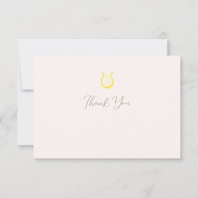 Watercolor Harp Sorority Note Card (Front)