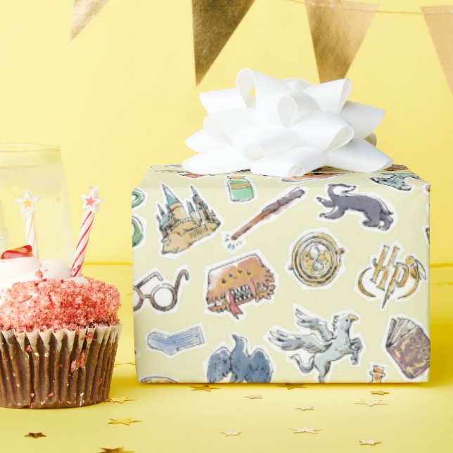 Watercolor Harry Potter Icons Wrapping Paper (Birthday Party)