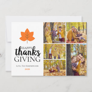 Watercolor Harvest autumn happy thanksgiving  Holiday Card