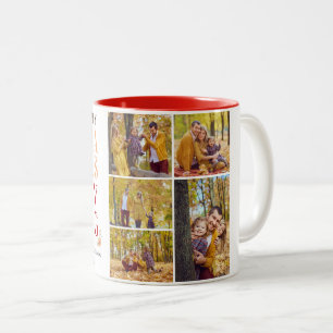 Watercolor Harvest autumn happy thanksgiving Two-Tone Coffee Mug