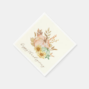 Watercolor Harvest Customisable Thanksgiving Napkin