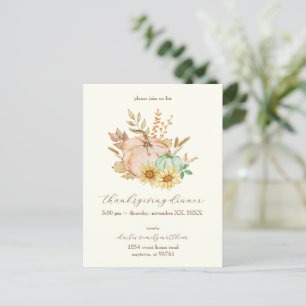 Watercolor Harvest Customisable Thanksgiving  Postcard