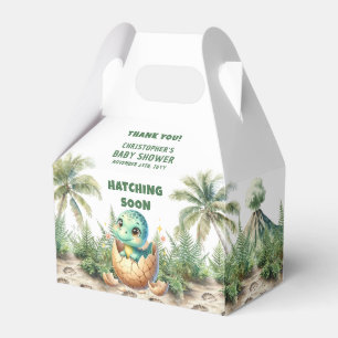 Watercolor Hatching Soon Dino Baby Favour Box
