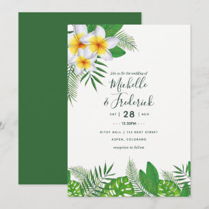 Watercolor Hawaiian Aloha Luau Wedding Invitation