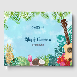 Watercolor Hawaiian Luau Party Guest Book