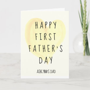 Watercolor Heart 1st Father's Day Card