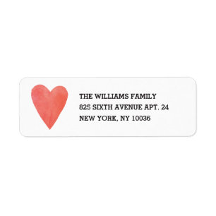 Watercolor Heart Address Label