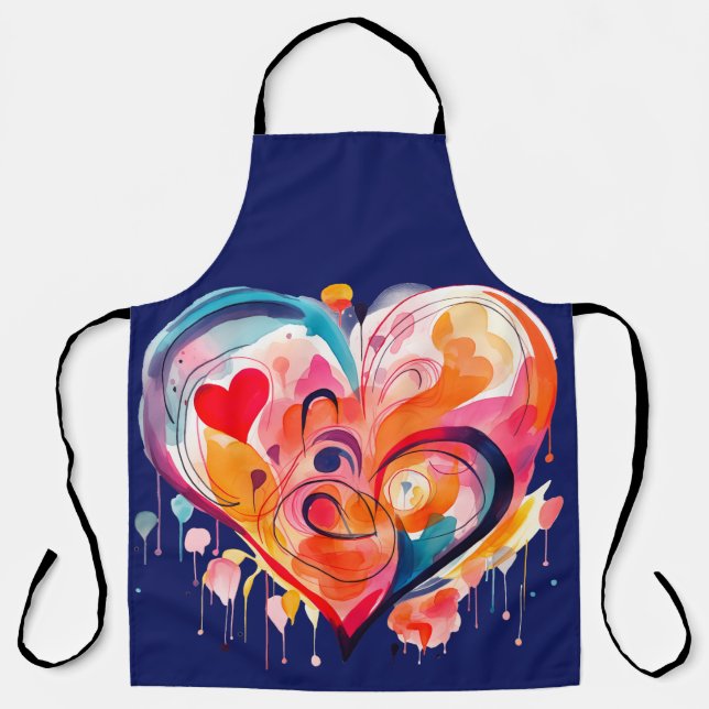 Watercolor Heart Apron (Front)