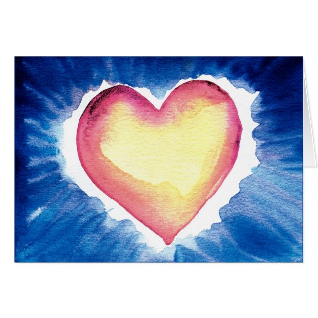 Watercolor Heart Card (Front Horizontal)