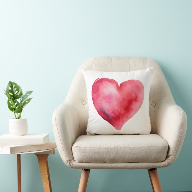 Watercolor Heart  Cushion (Chair)