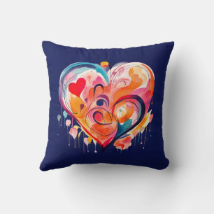 Watercolor Heart Cushion