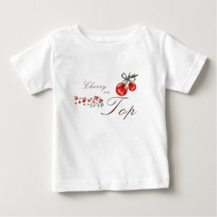 Watercolor Heart Floral Cherry On Top Baby