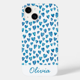 Watercolor Heart Girly First Name Case-Mate iPhone 14 Case