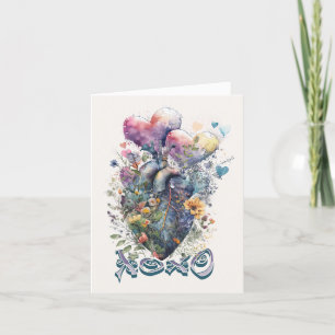 Watercolor Heart  Holiday Card