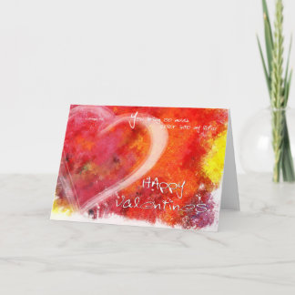 Watercolor heart holiday card