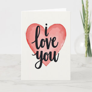 Watercolor Heart I Love You Card