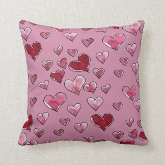 Watercolor Heart in Love Valentine's Day Cushion