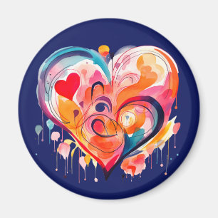 Watercolor Heart Magnet