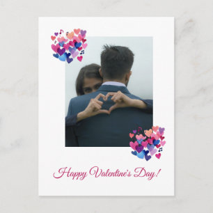 Watercolor Heart Melody Design Postcard