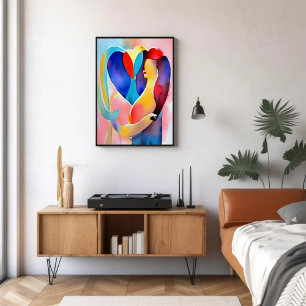 Watercolor Heart of Love Art       Poster