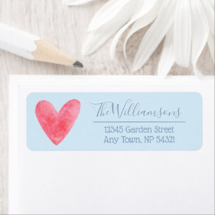 Watercolor Heart on Pale Blue