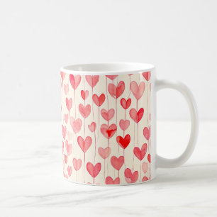 Watercolor Heart Pattern  Coffee Mug
