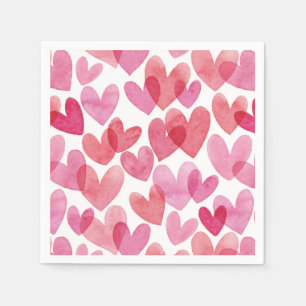 Watercolor Heart Pattern Napkin