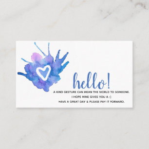 Watercolor Heart Pay It Forward Cards
