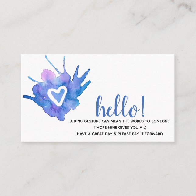 Watercolor Heart | Pay It Forward Cards (Front)