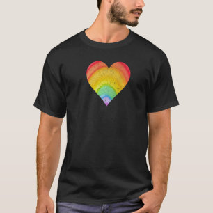 Watercolor Heart Rainbow Vintage Retro 80's Women T-Shirt