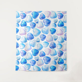 "Watercolor Heart Tapestry for Cosy Spaces"