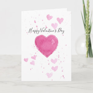 Watercolor Heart Valentine's Day Greeting Card