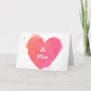 Watercolor Heart Valentine's Day Holiday Card