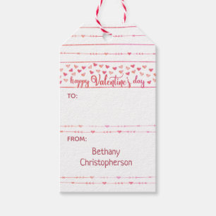 Watercolor Hearts and Arrows Valentine Gift Tags